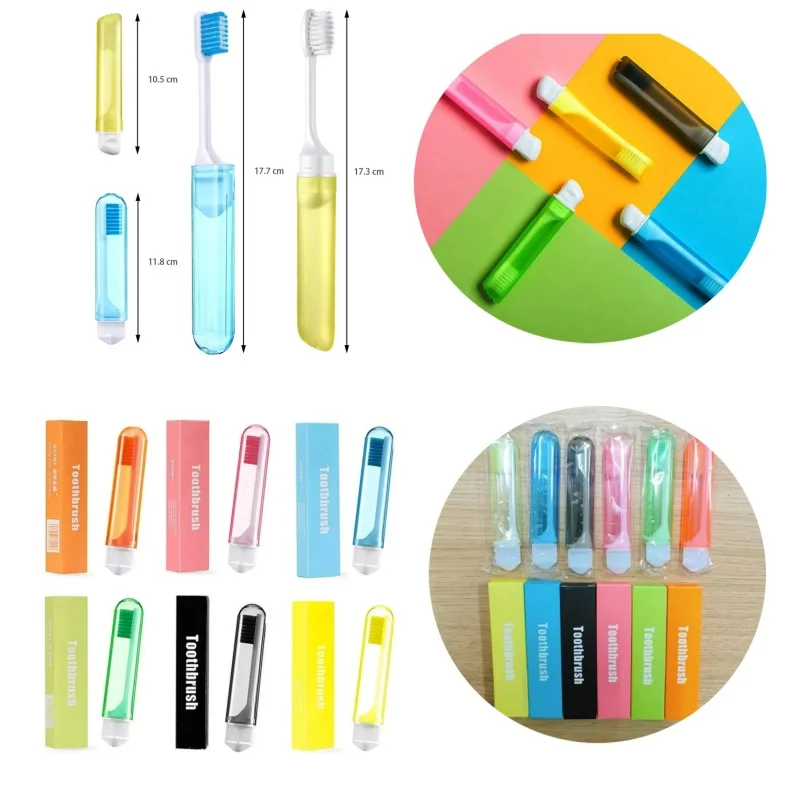 YS00086-1/6/12/24PCS Travel Soft Hair Travel Folding Toothbrush Camping, Hiking, Outdoor Set Portable