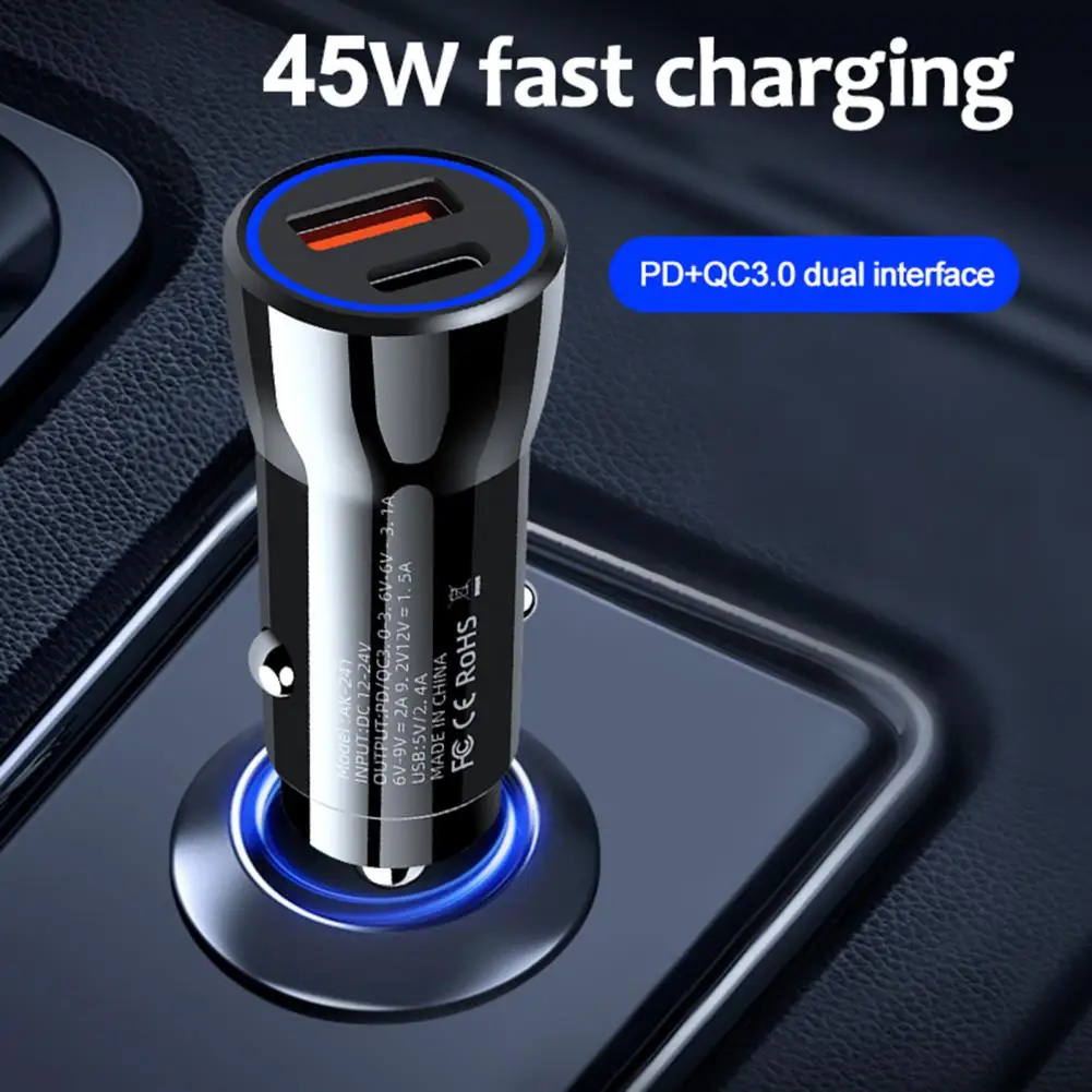 Car Accessories Compact Size Universal Pd20w Fast Charging Car Charger Adapter with Overload Portable Auto Phone