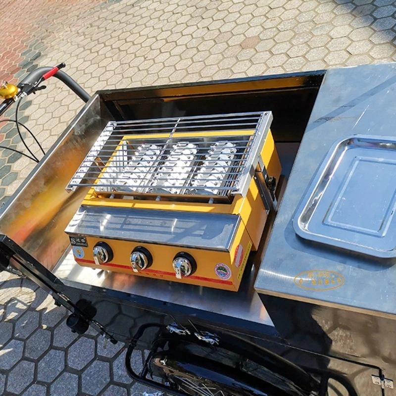 Street Sale Food Bicycle Hot Dog Cart Bicycle with BBQ Pedal Tricycle Business