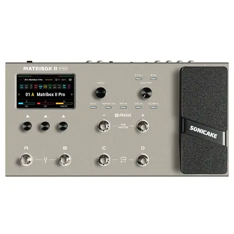 SONICAKE Matribox II Pro 4,3 "pantalla táctil colorida guitarra amplificador de bajo modelado IR multiefectos con Pedal de expresión FX Loop MIDI