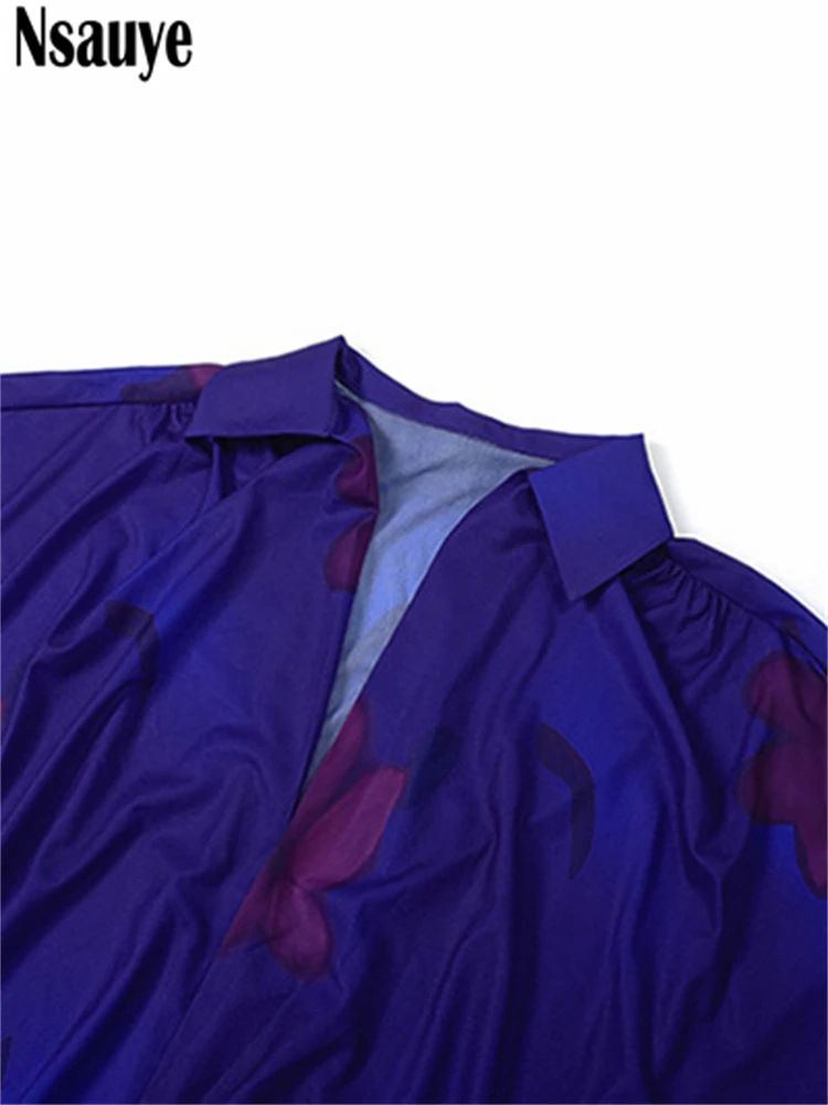 Nsauye エレガントな女性用イブニングショートドレス 2025 長袖 ローカット Vネック セクシー パーティー クラブ ミニファッションブラウスドレス 冬