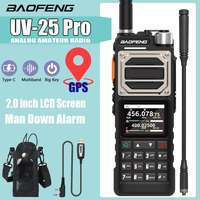 2025 New Baofeng UV-25 Pro Walkie Talkie GPS 10W Man Down Alarm USB-C VHF UHF Wireless Copy Frequency AM Updated UV-25 Ham Radio