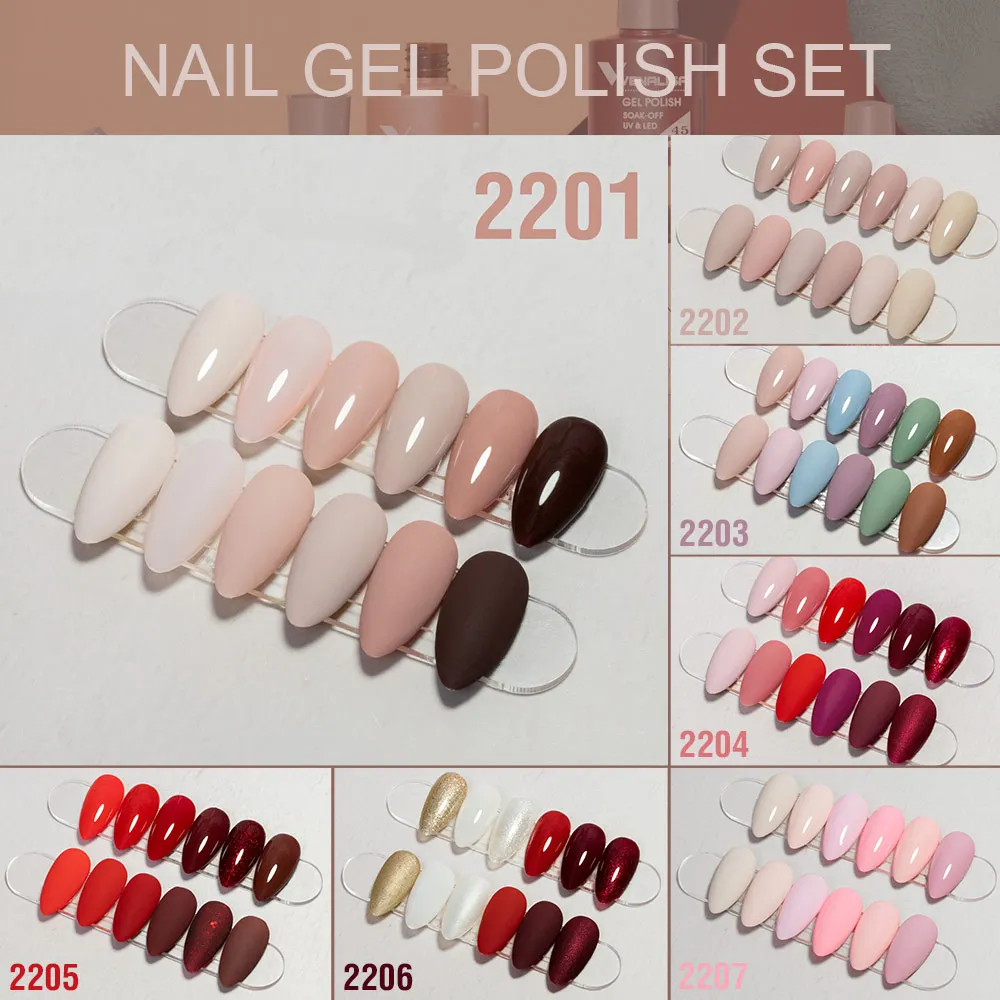

6pcs*7.5ml Venalisa Gel Nail Polish Kit TPO Free HEMA Free High Pigment Full Coverage Color Gel Varnish Home Used New User Set