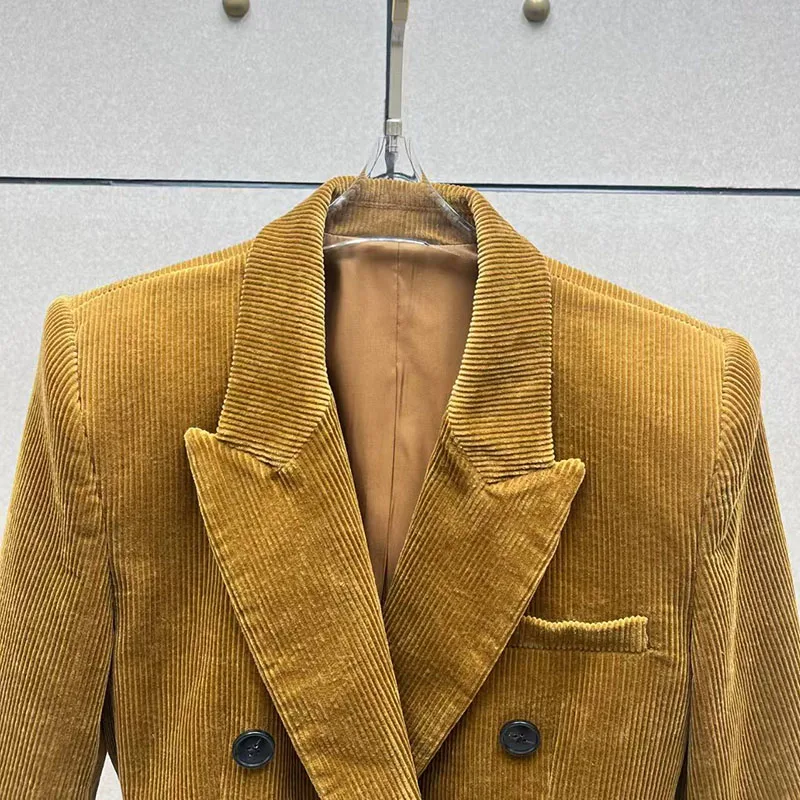 سترة نسائية سروال قصير مزدوج الصدر سترة أنيقة غير رسمية متعددة الاستخدامات عالية الجودة، موسم الخريف، وصول جديد، 2025 #3