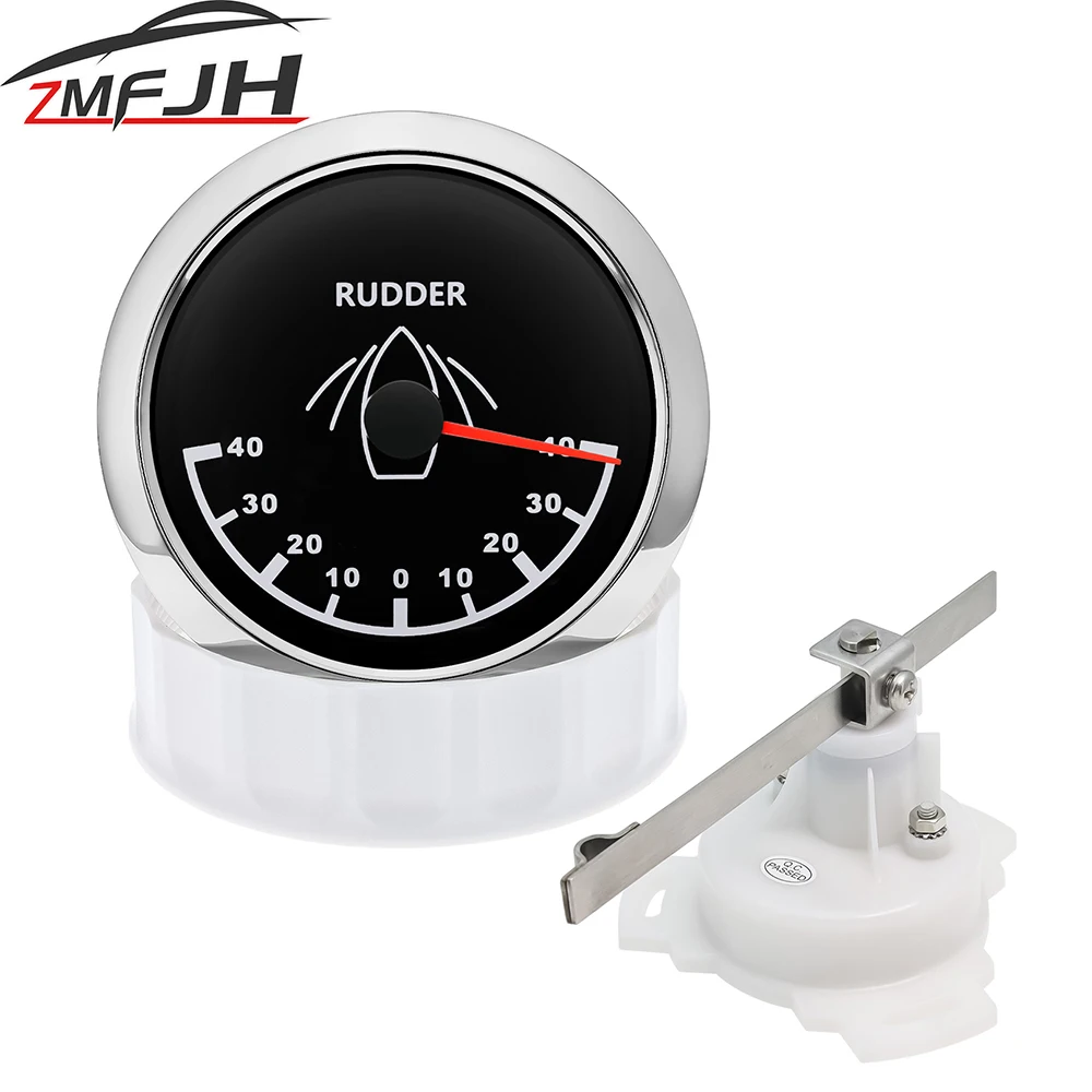 

85mm Rudder Angle Indicatior With Red Backlight 40L~40R Rudder Angle Sensor Rudder Angle Meter 12/24V For Marine Boat Yacht