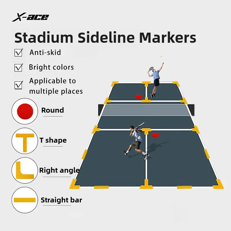 

X-ACE Pickleball Court Marker Kit,Yellow Boundary Markers Lines Set for Tennis Basketball Volleyball Badminton Pickleball