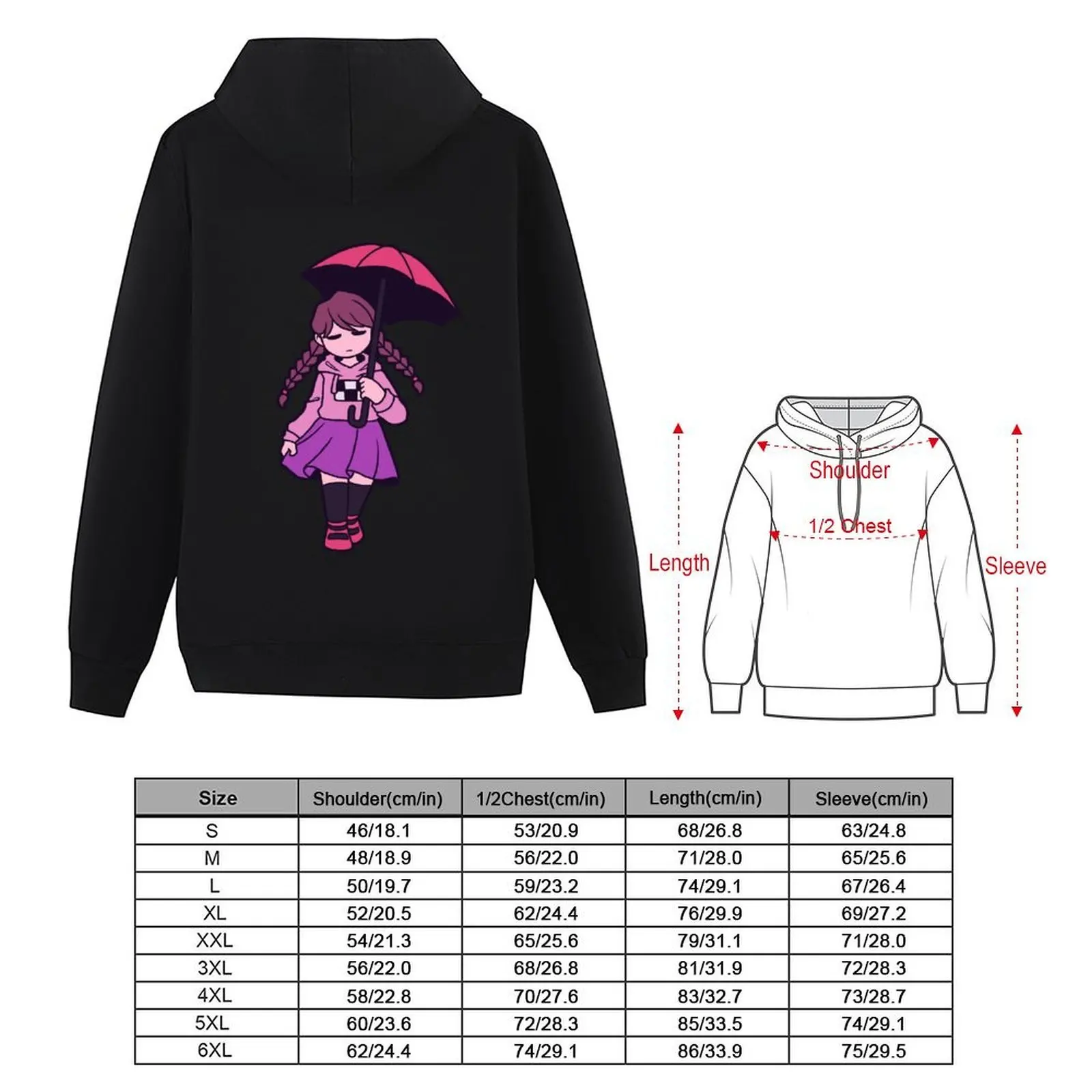 Yume Nikki Umbrella Effect هوديي الملابس الجمالية ملابس الشتاء ملابس رجالي ملابس الخريف هوديي الرجال