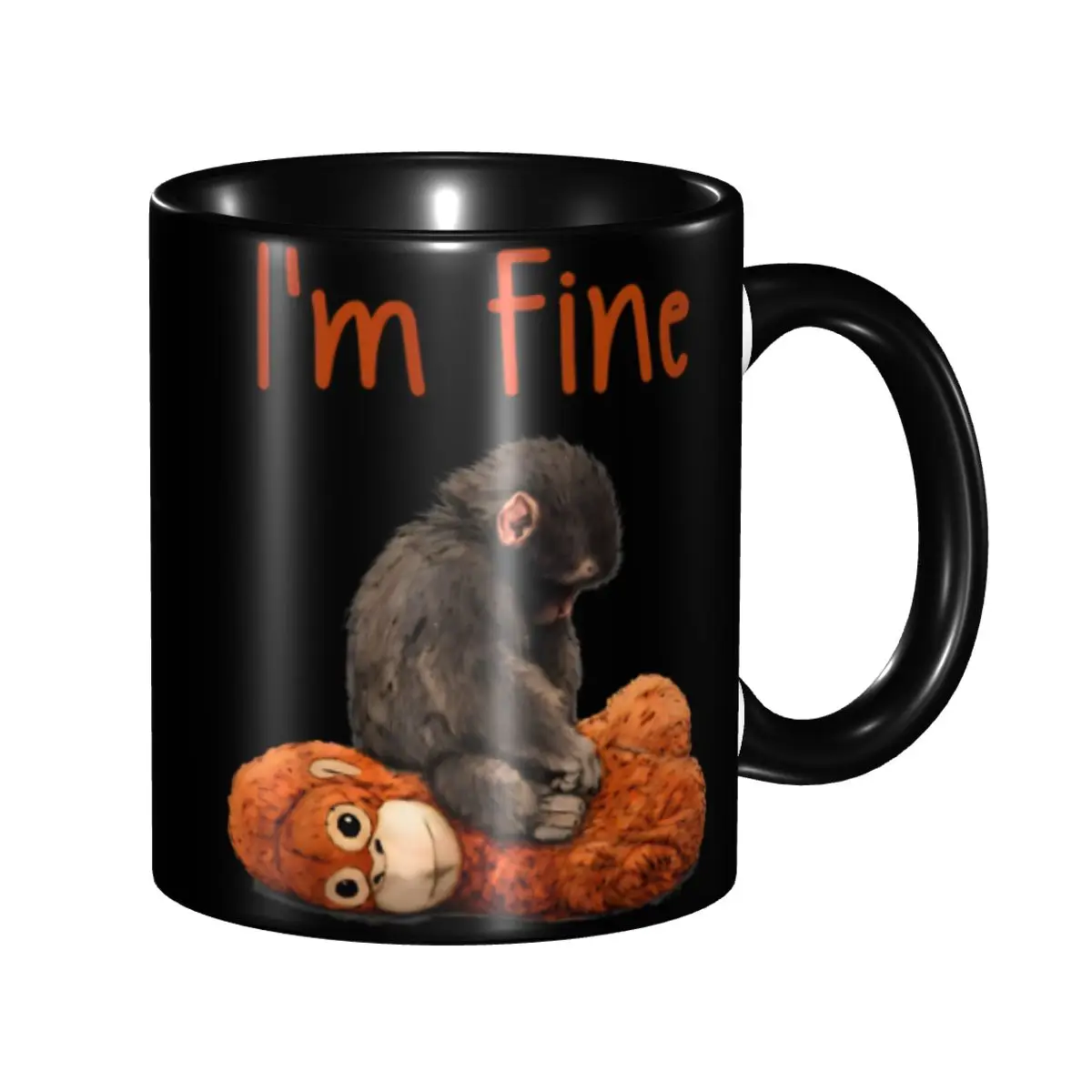 

Monkey Punch Baby Monkey Holding Toy Mug Novelty Tea Cup Gifts For Women Men