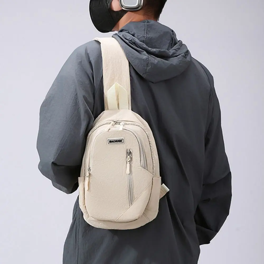 

Fashion Casual Men Chest Bag Nylon Multifunctional Men Crossbody Bag Adjustable Strap Large Capacity Sling Backpack Outdoor