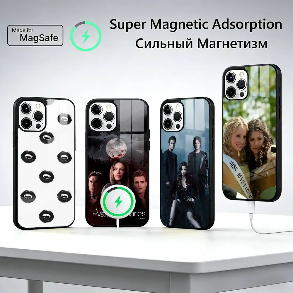 

Popular TV The Vampire Diaries Phone Case For iPhone17,16,15,14,13,12,11 Plus,Pro Magnetic For Magsafe Wireless Charging