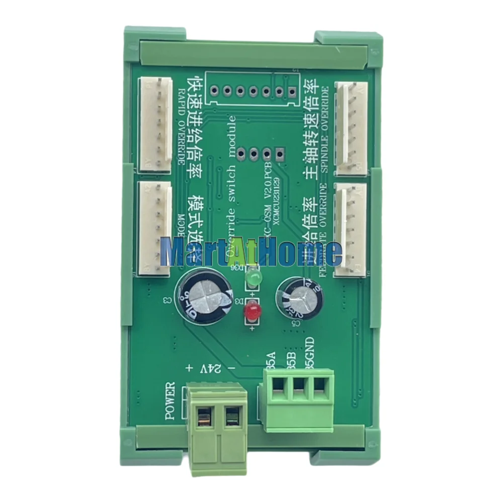 Sub-board Expansion Emergency Stop Button, Override Switch Button, Power Switch, Feed Spindle Speed for XC799D, XC799M, XC799T