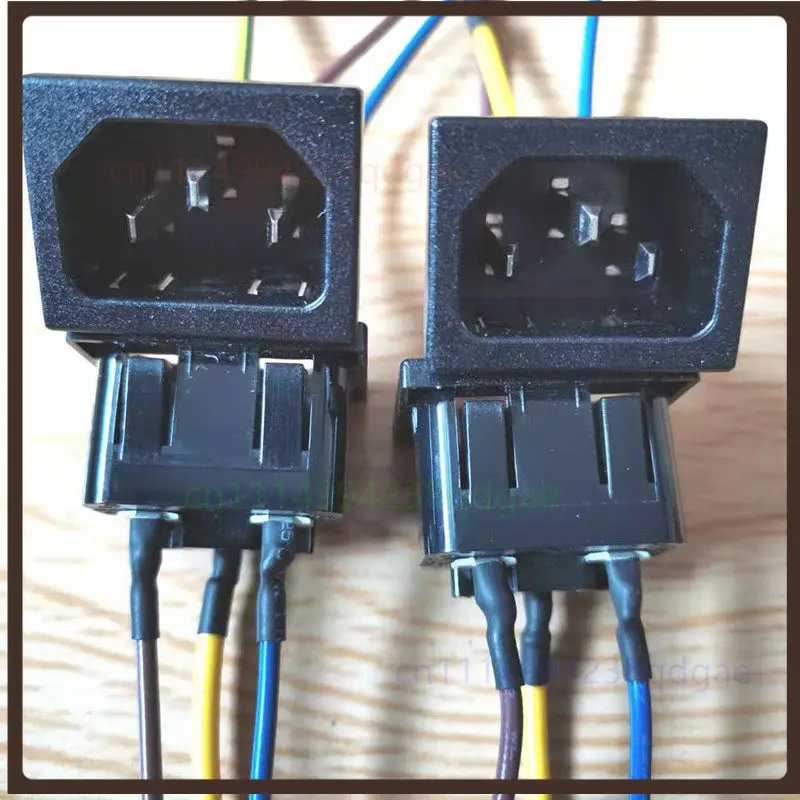 1PCS For RONGFENG IEC Inlet Socket 3 Pin 15A 250VAC Embedded With Wire Repair Replacement Part