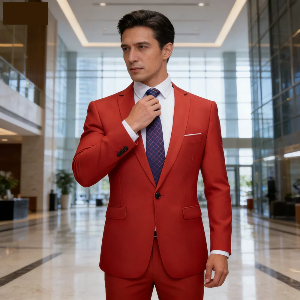 

Men's Smart Casual 2-Piece Wedding Tuxedo Slim Fit Notch Lapel Blazer And Pants Set for Party And Dance Events