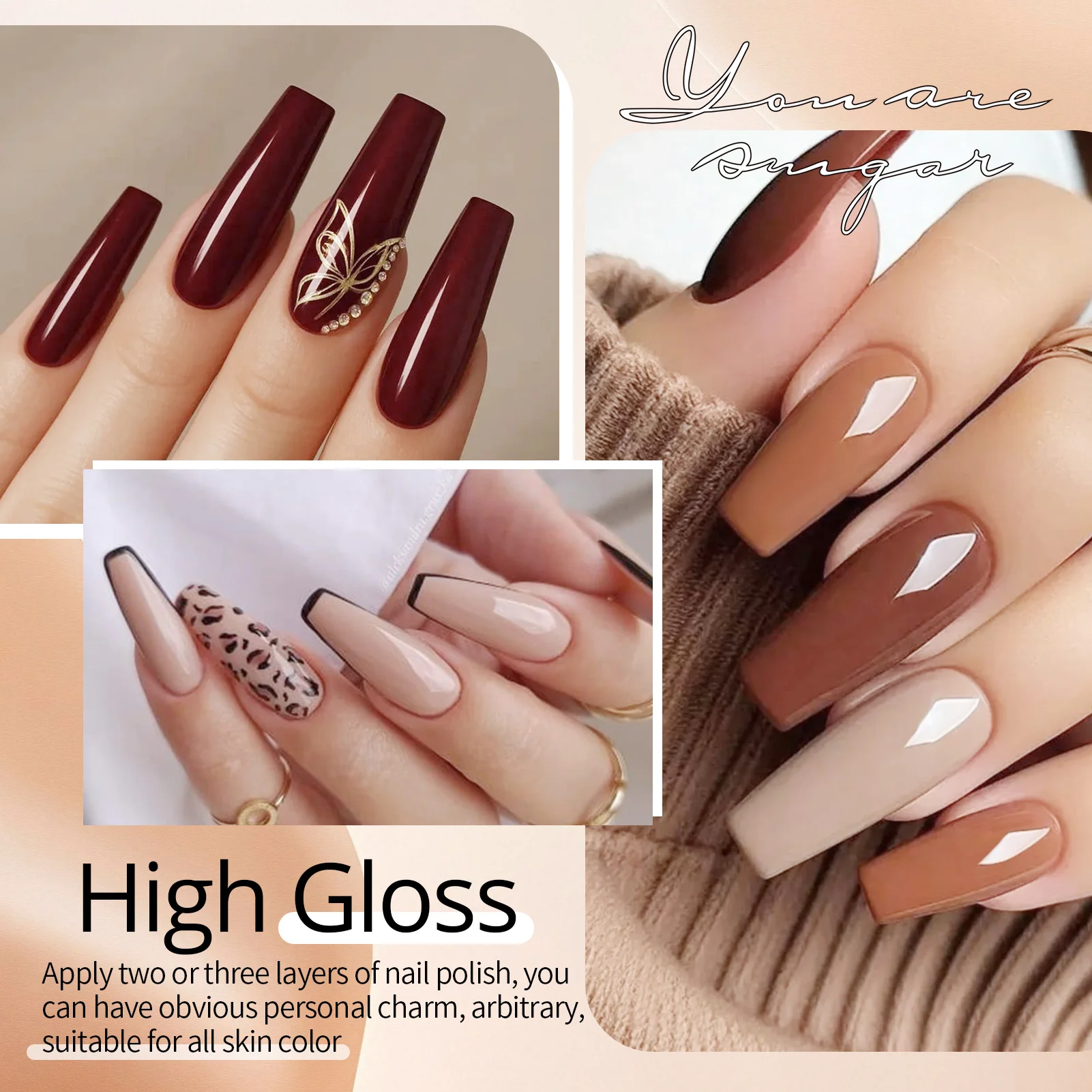 UR SUGAR 23 قطعة هلام مجموعة طلاء الأظافر عارية الوردي الأحمر بريق شبه دائم نقع قبالة الأشعة فوق البنفسجية هلام الورنيش مجموعة أدوات مانيكير مستلزمات الأظافر DIY بها بنفسك