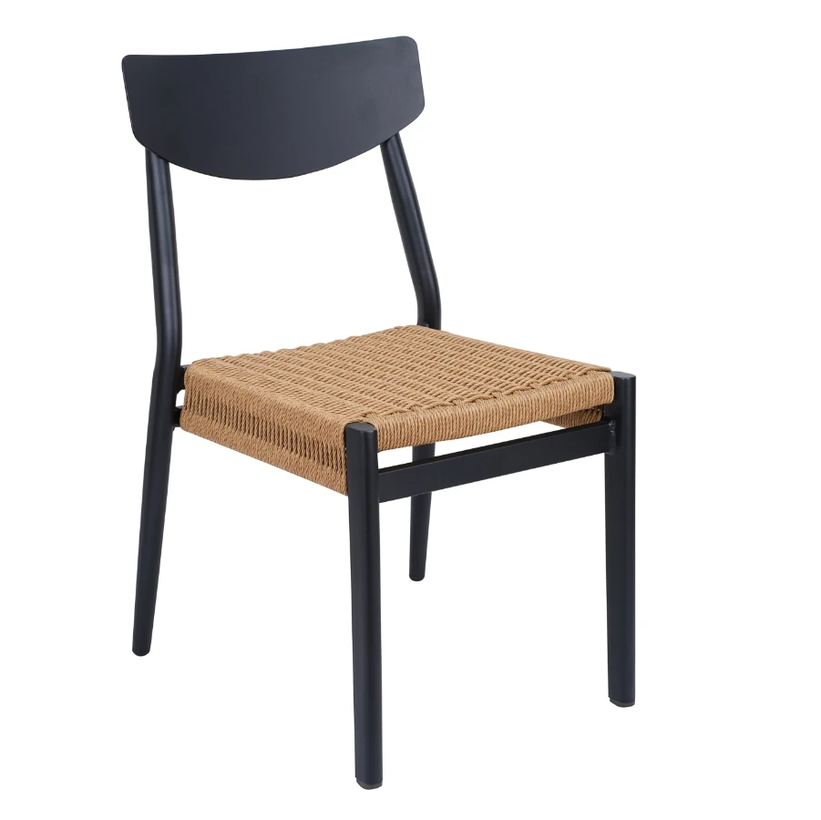 الطراز الحديث في الهواء الطلق الطعام كرسي مجموعة الروطان الألومنيوم طاولة شاي مزرعة الترفيه الأثاث لحديقة شرفة فناء كرسي S #1