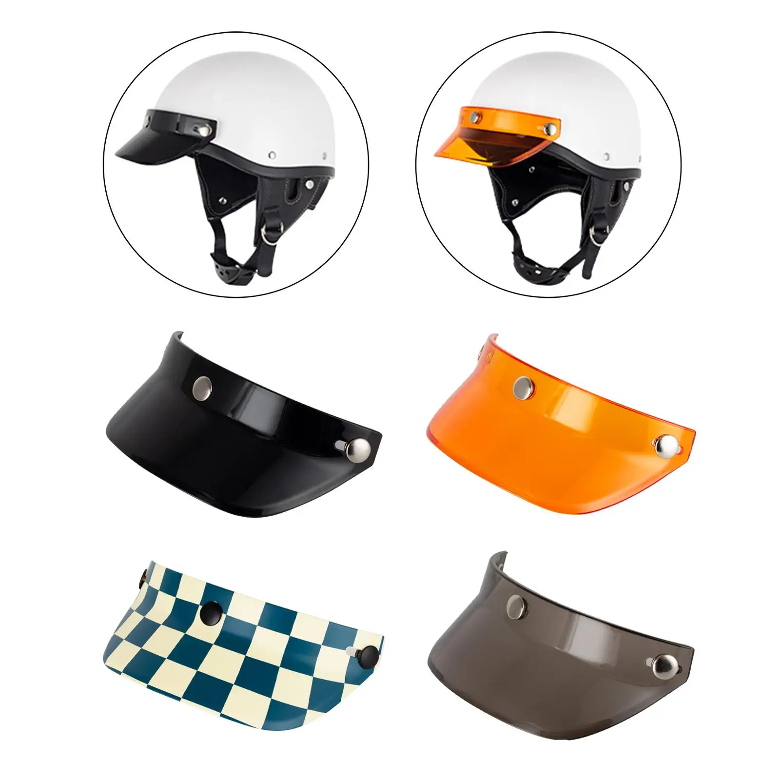 

Козырек для шлема, козырек из синтетической смолы, регулируемый солнцезащитный козырек, защита от ветра для мотоциклетного шлема, аксессуар с тремя защелками