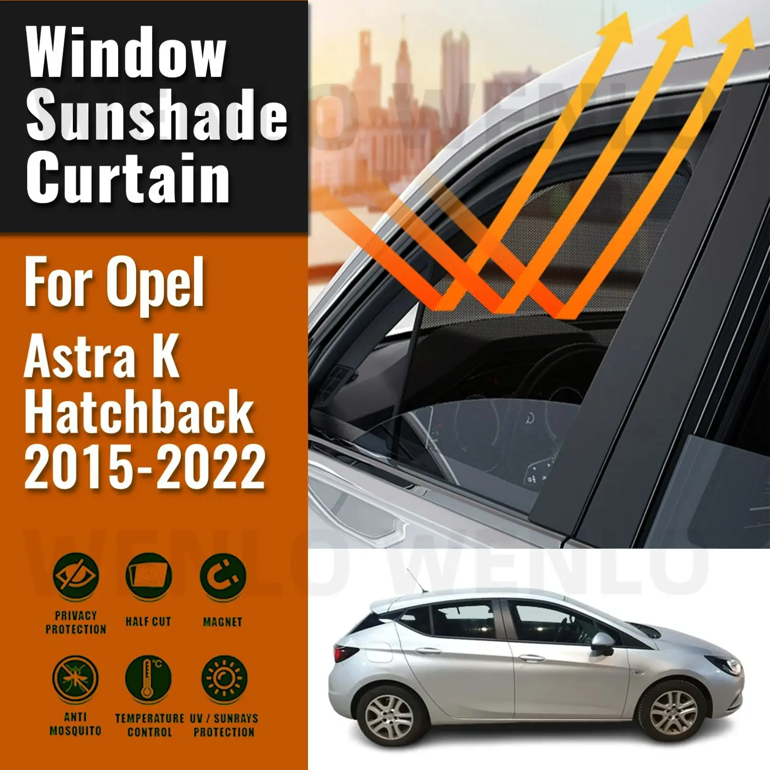 

For Opel Astra K Hatchback 2015-2022 Car Sun Visor Accessories Window Windshield Cover Sunshade Curtain Mesh Shade Blind Custom