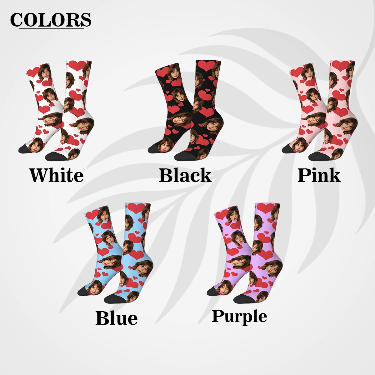 Custom Face Socks Personalized Photo Socks Funny Gift for Men Women Couples Friends Unique Custom Printed Socks view 2