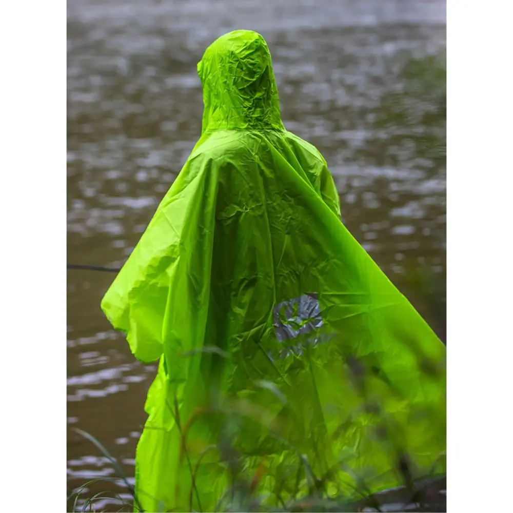 Portable 3 In 1 Outdoor Raincoat Hooded Long Rain Cover Nylon Multifunctional Rain Poncho Motorcycle Camping Hiking Travel