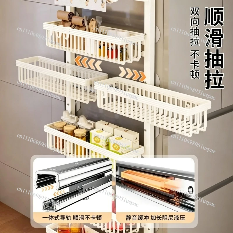 No Drill Wall Mounted Storage Rack Refrigerator Side Shelf Slim Spice Rack Kitchen Bathroom Organizer Narrow Space Storage