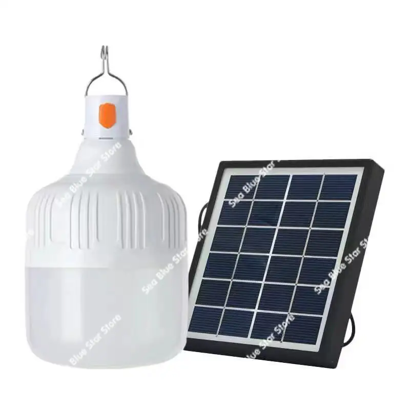Solar LED rechargeable light bulb street stall lighting night market light outdoor camping power outage emergency light