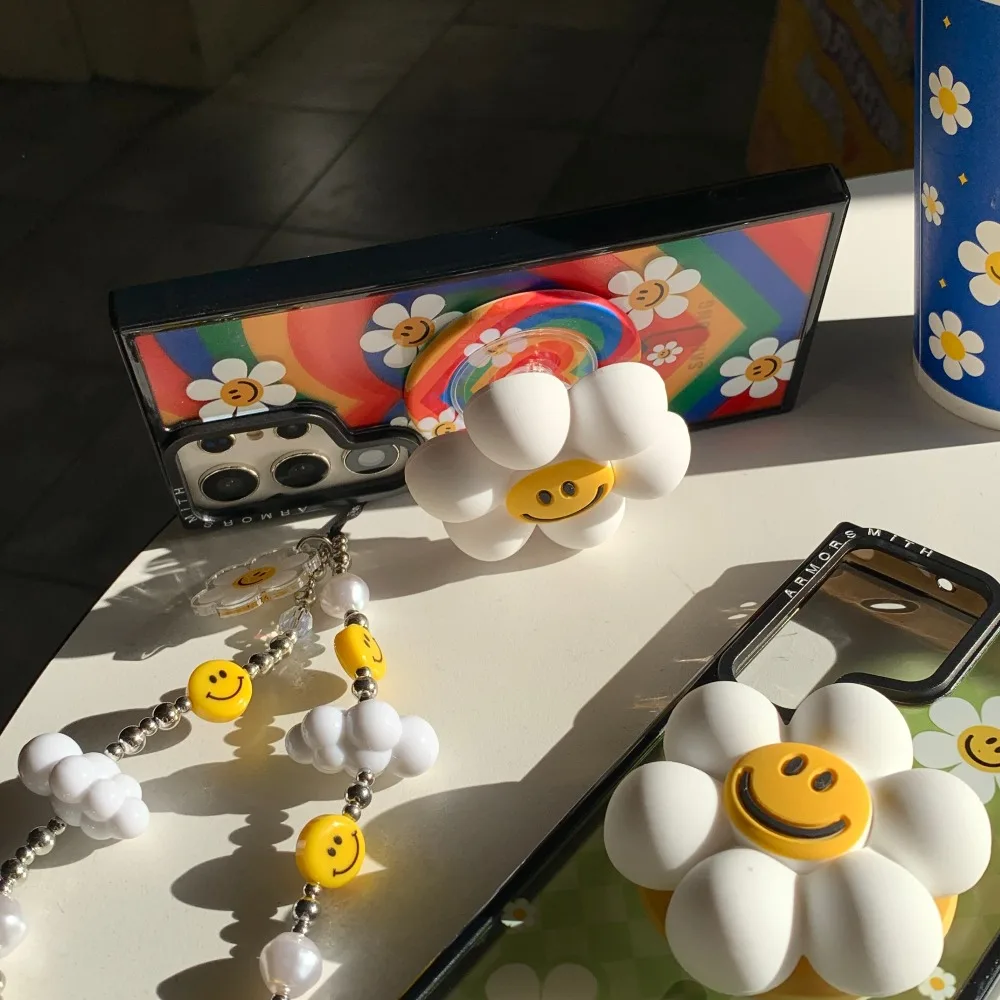 عباد الشمس المبتسم مناسبة لحافظة الهاتف Samsung S25 Plus/24 Ultra S24 Plus/23/حافظة واقية إبداعية لطيفة مضادة للسقوط #5