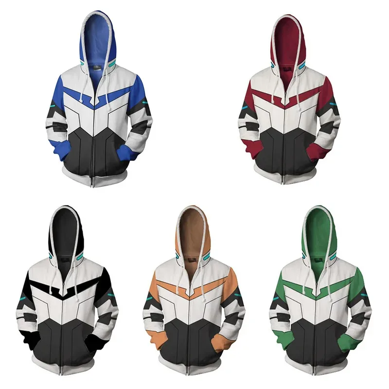 Felpe con cappuccio Anime Voltron Defender of the Universe Beast King GoLion Giacca cosplay con cappuccio Felpa con cerniera Cappotto unisex