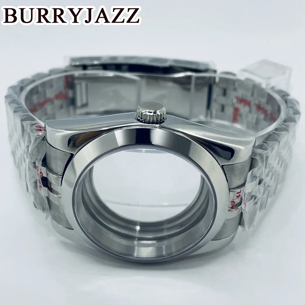 حافظة ساعة بوريجاز مع ياقوت ، حافظة فضة ، 36 ، كريستال 40 ، NH34 ، NH35 ، NH36 ، PT5000 ، ETA2824