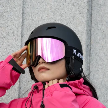 KAROS lunettes de Ski magnétique Anti-buée lentille lunettes de Ski Double couche polarisée UV400 lunettes de Snowboard hommes femmes Sports d'hiver