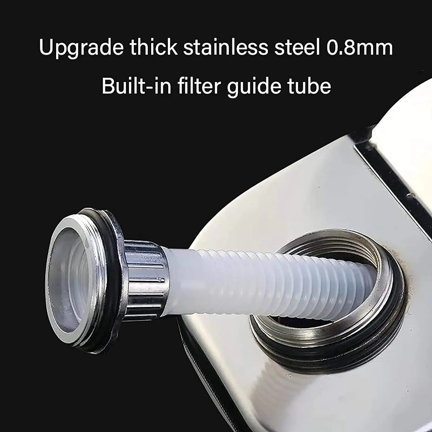 304 stainless steel thickened 10L vertical built-in oil pipe special oil storage barrel for automobiles and motorcycles