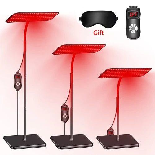 Panel de terapia de luz roja LED de 660nm y 850nm con soporte, dispositivos de lámpara de terapia infrarroja cercana para aliviar el dolor corporal y el cuidado de la piel