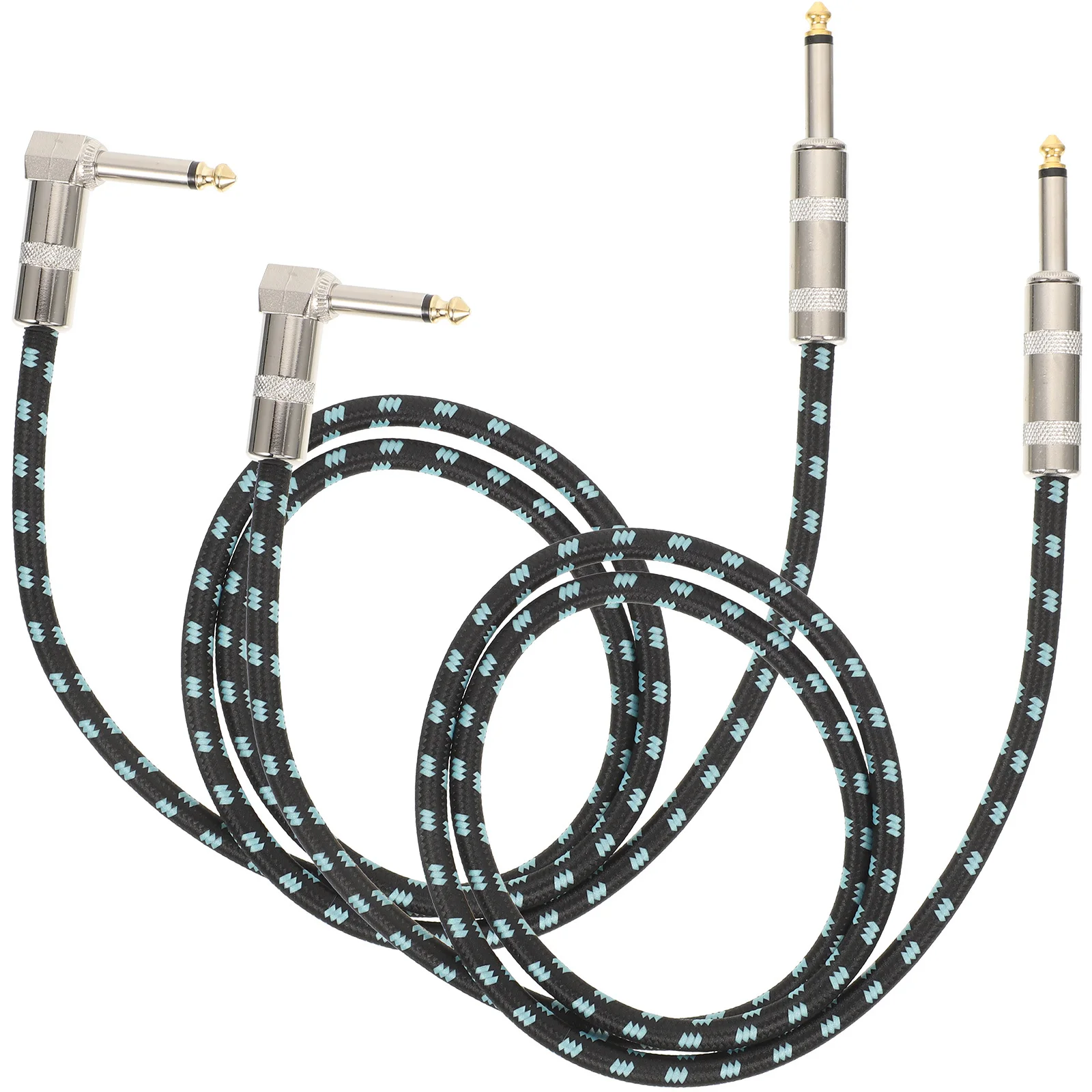 

2Pcs Guitar Cable Professional Durability Stereo Audio Cable Instrument Line for Electric Guitar Speaker Connection