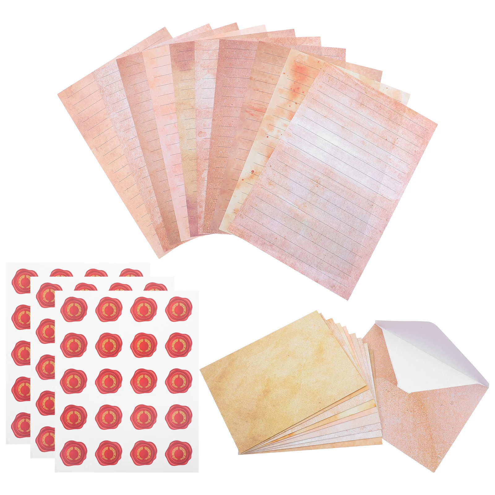 Ensemble de papier à timbres rétro, papiers d'écriture en papier, Kit de papeterie Simple