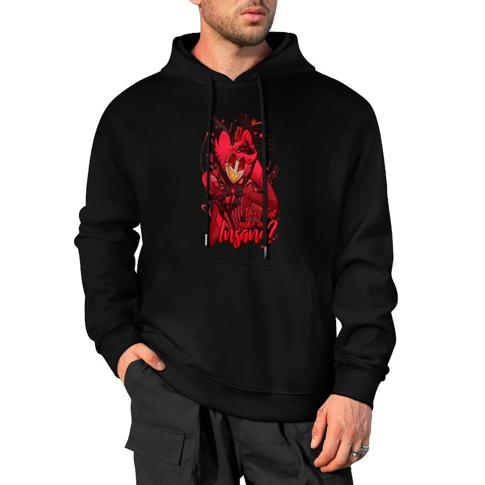 

Insane - Alastor the Radio Demon Pullover Hoodie graphic t shirts men men clothing mens clothing men clothes anime hoodie