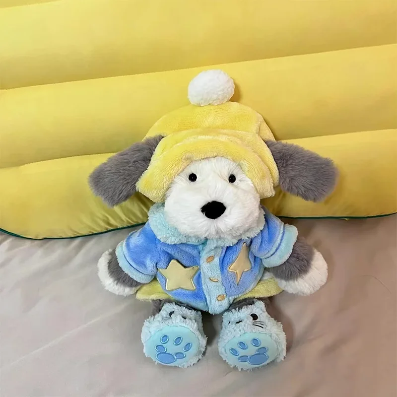 35CM Urocza pluszowa zabawka pies rasy Tangbuli Shepherd, miękka kreskówkowa lalka do przytulania, wypchana maskotka, poduszka w kształcie szczeniaka, prezent urodzinowy dla dziecka.