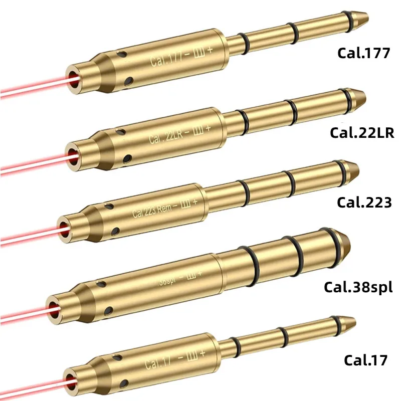 Red Laser Boresighter .17 .38spl .223Rem .177 22LR  Rifle Laser Bore Sight with 6 Battery Lazer pen