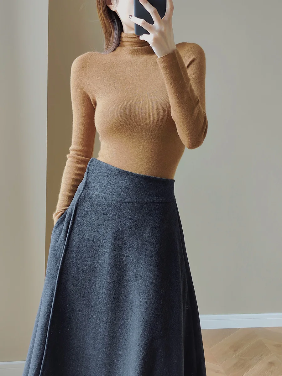 

Duetto Luxury Camere High Ne Knitted Sweater 68-Count Yarn Sl One-Piece Sl Long Sve Warm Commute Sle