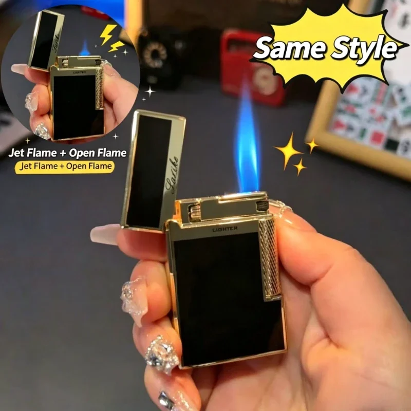 2027 Creative Metal Inflatable Lighter with Dual Flame Options Personalized Resin Series Men's Gift Item