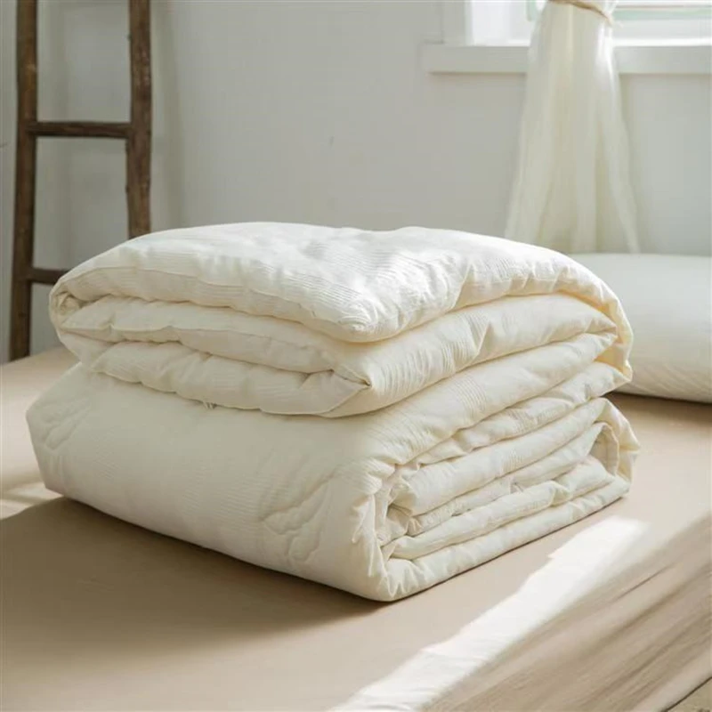 Estilo japonês Consolador Colcha de algodão puro, White Soy Fiber Duvet, Classe A, Four Season cobertor, grosso, único, duplo, inverno