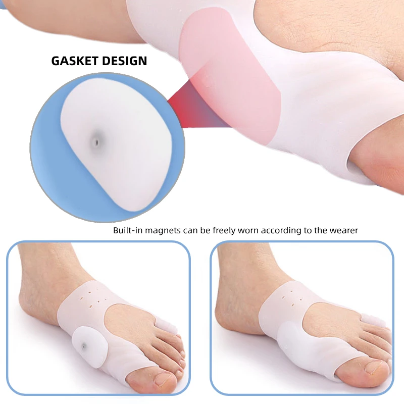 Separadores de juanetes superpuestos, separador de alisador de dedos, Protector de Gel para el cuidado de los pies, Corrector de Valgus de silicona, 10 piezas = 5 pares