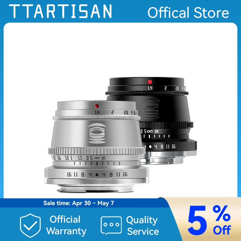 TTArtisan 35mm F1.4 APS-C Prime Lens for Sony E Mount Fujifilm XF