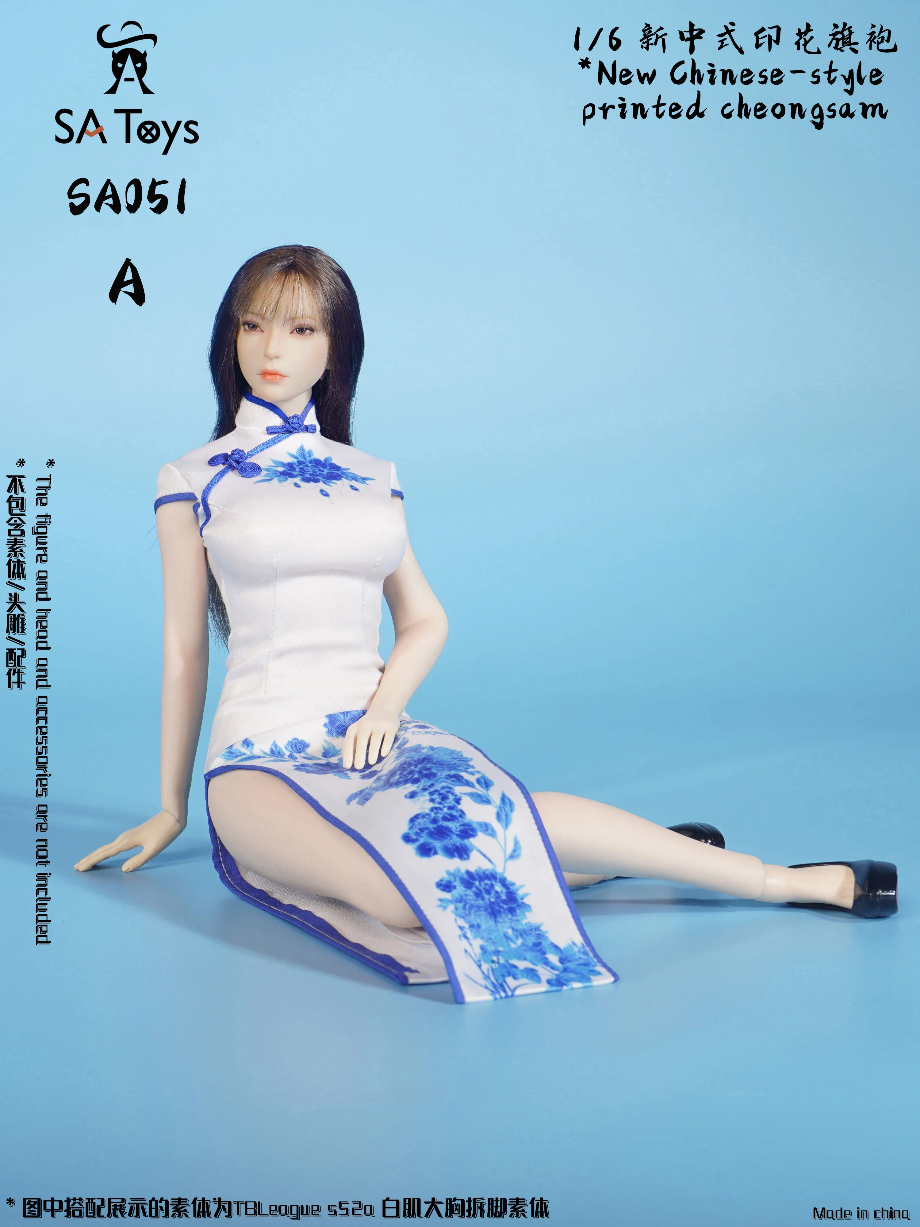 SA Toys SA051ABC 1/6 Female  New Chinese Printed Cheongsam  Suitable for 12-inch TBL Action Figure Body Clothing Model Accessori