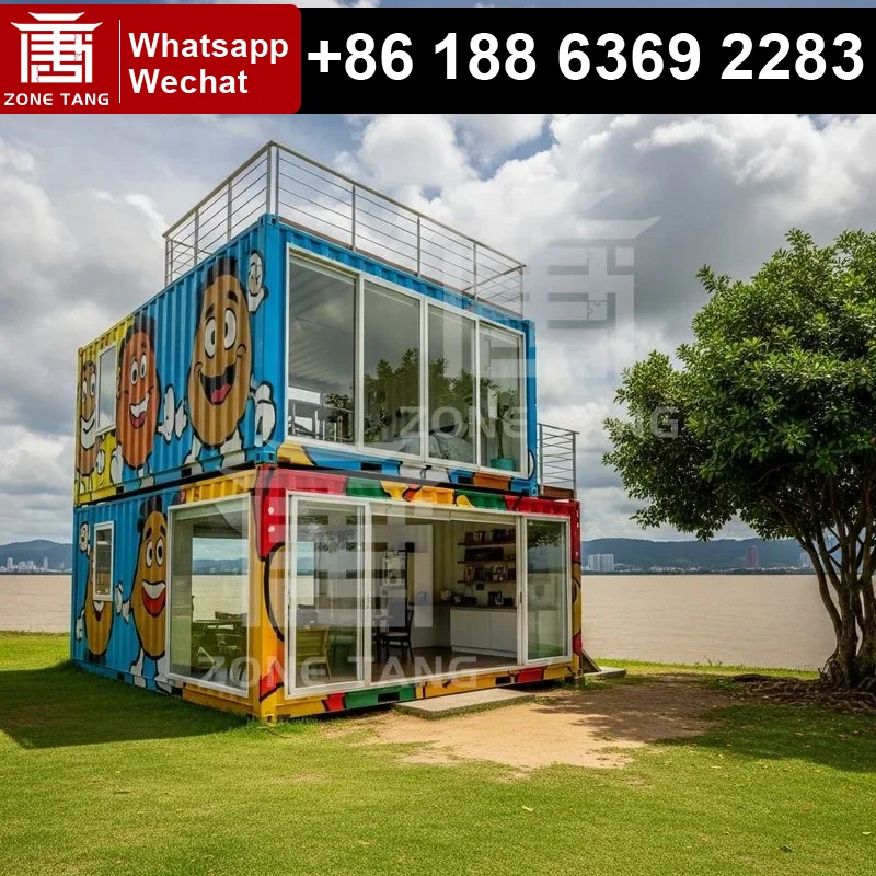 

20-футовый контейнерный дом, креативный контейнерный дом, двухсекционный, на продажу, безопасные металлические контейнерные дома, DIY