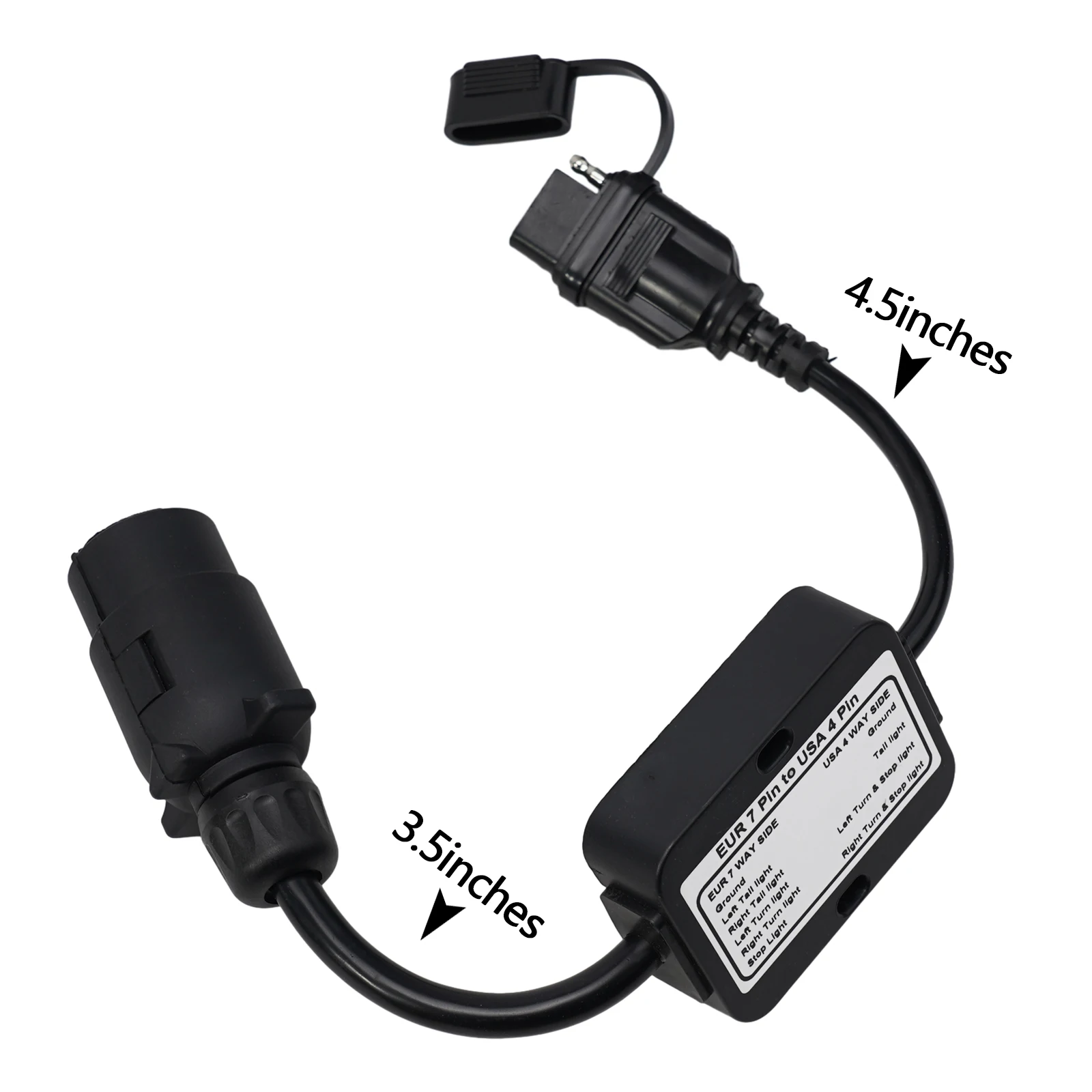 Converter Connect Your Trailer with Confidence with European Vehicle Trailer Light Converter 7 Pin Round to 4 Pin Flat