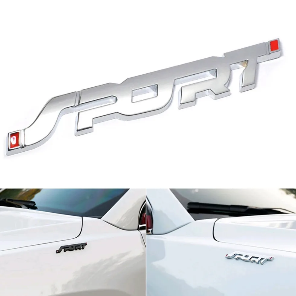 

1Pc Car SPORT Logo Metal 3D Stickers Modification Sports Car Badge Personalized Creative Waterproof 3 Color Auto Stickers Decor