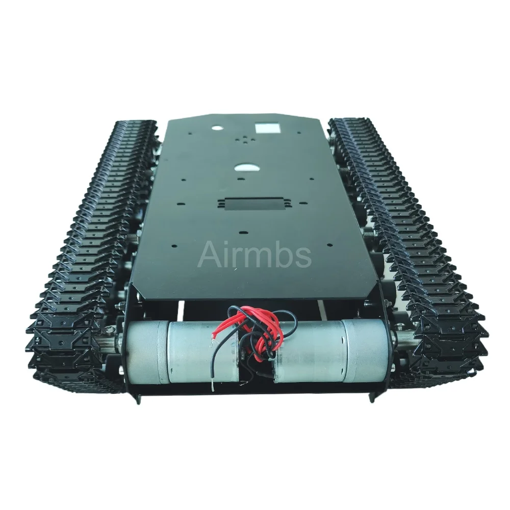 Chassis Robot Mobil Crawler Suspensi Logam Beban Aktual 12KG dengan Peredam Kejut, Motor DC 12V 2WD