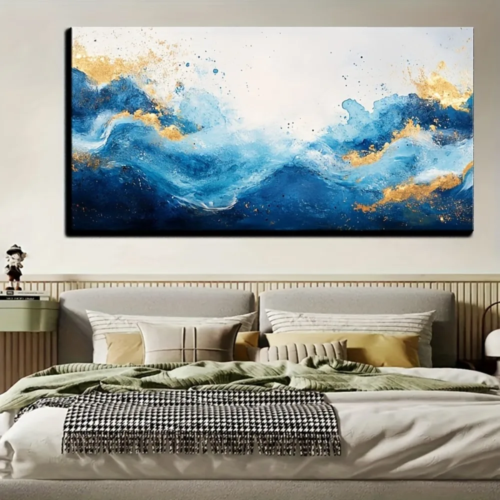 

1 piece of abstract graffiti wall art, modern canvas print poster mural, home decor, 1.5 inch thick pine solid wood frame