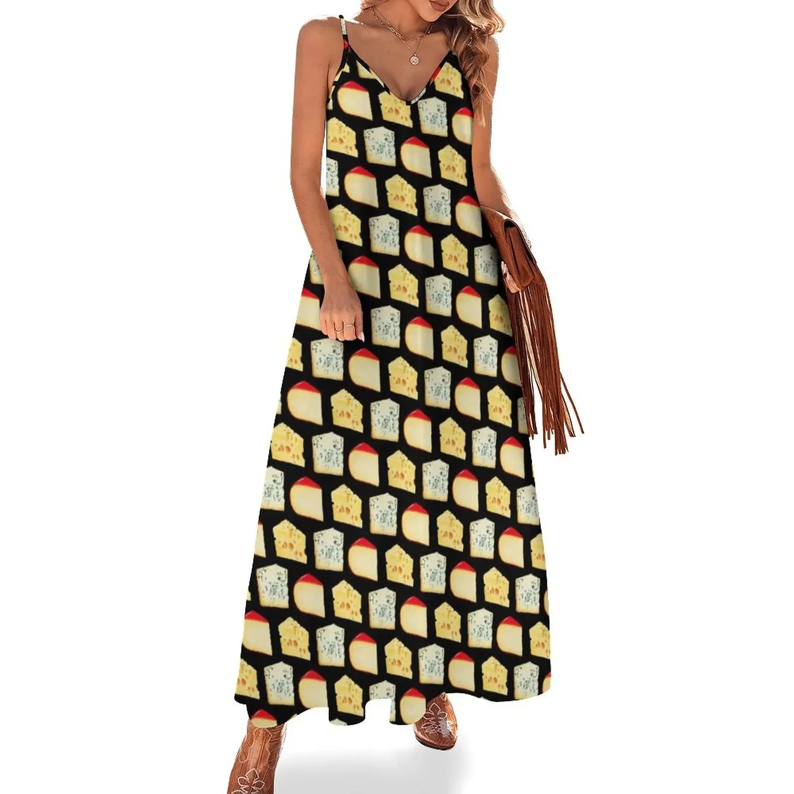 

Cheese Pattern - Black Sleeveless Dress Women's summer dress dresses for women 2024 luxury designer party dress summer