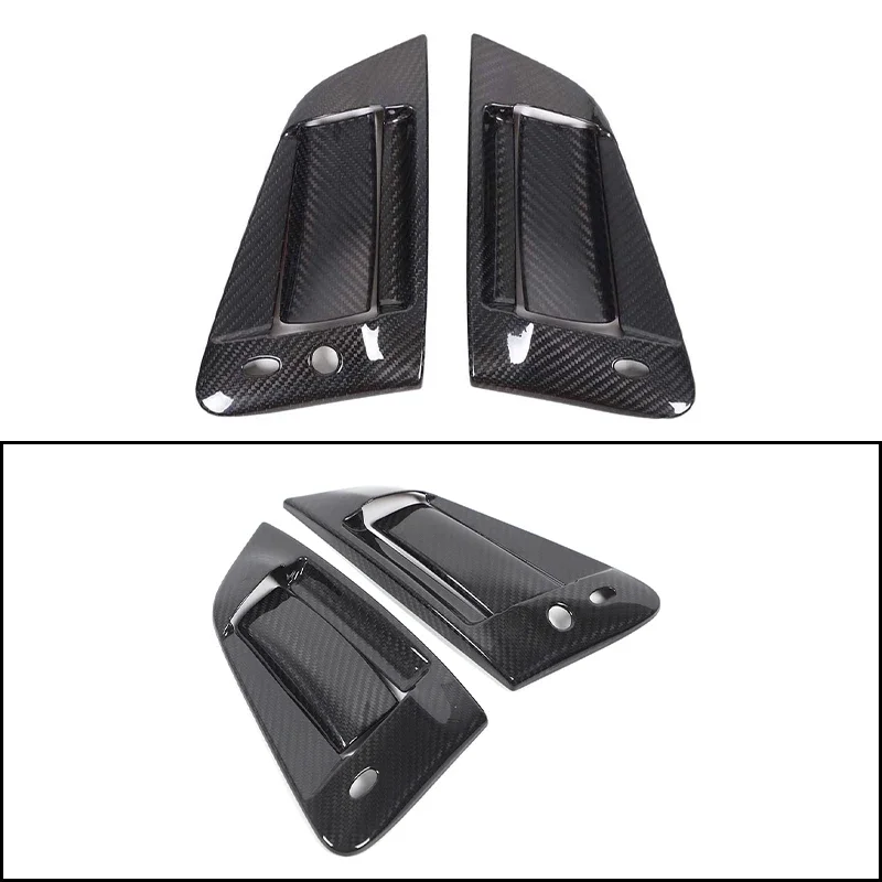 

True carbon fiber Door Handle Bowl Sticker Anti-collision Outer Handle Sticker For Nissan 370Z Z34 2009-2019 accessories 4 Pcs