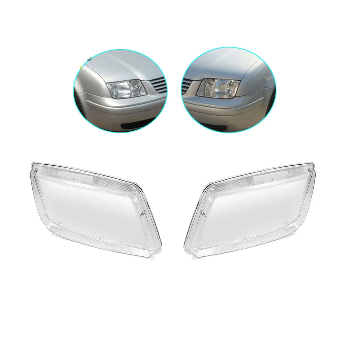 1Pair Front Headlight Lens Cover Lampshade Shell for MK4 1999-2004 Car Head Light Lamp Glass Case